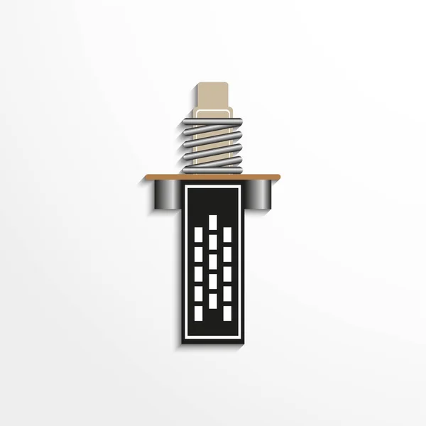 Composant Microcircuit Électronique Icône Vectorielle — Image vectorielle