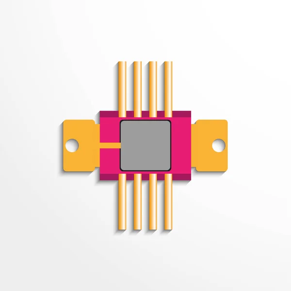 Component Aan Elektronische Microcircuit Vector Pictogram — Stockvector