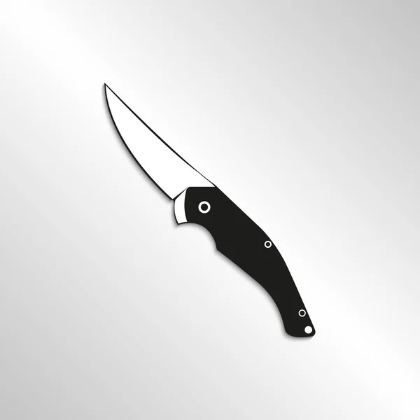 Messer Schwarz Weiß Bild Mit Einem Schatten Auf Hellem Hintergrund — Stockvektor
