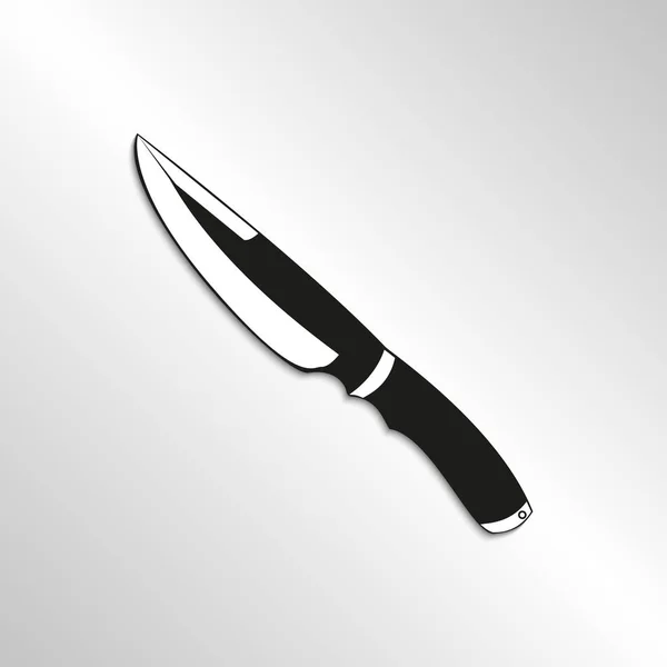 Messer Schwarz Weiß Bild Mit Einem Schatten Auf Hellem Hintergrund — Stockvektor
