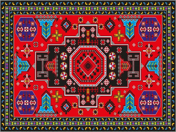 カーペットの上の抽象的な装飾的なパターン ベクトル図 — ストックベクタ
