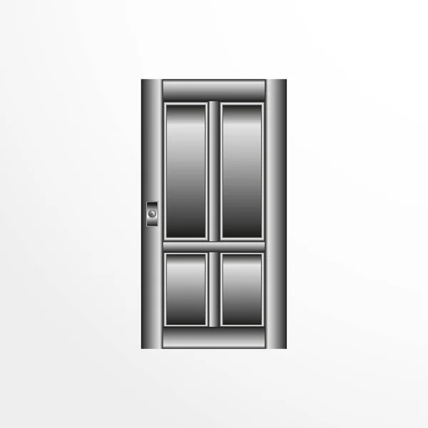 Door Vector Illustration Gray Colors Light Background — Stock Vector