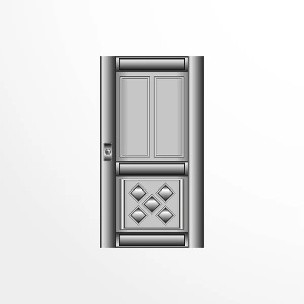 Двері Векторна Ілюстрація Сірих Кольорах Світлому Фоні — стоковий вектор
