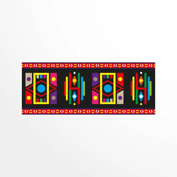 Raya Decorativa Con Los Elementos Del Ornamento Estilo Étnico Ilustración — Vector de stock