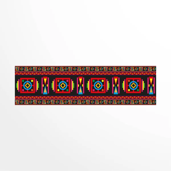 Raya Decorativa Con Los Elementos Del Ornamento Estilo Étnico Ilustración — Vector de stock