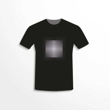 Soyut desenli siyah tişört. Vektör çizimi.