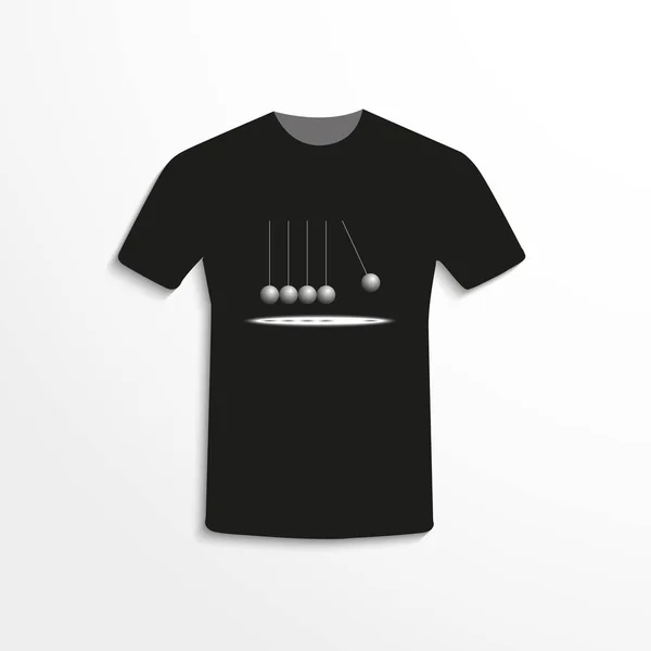 Camiseta Negra Con Imagen Bolas Colgando Del Hilo Ilustración Vectorial — Archivo Imágenes Vectoriales