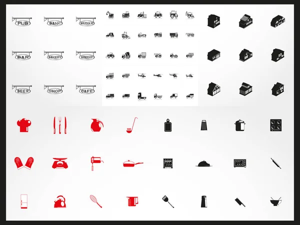 Ensemble Méga Icônes Vectorielles Différents Sujets — Image vectorielle