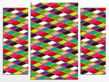 Soyut desenli üç parçalı panel. Vektör çizimi.