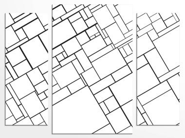 Soyut desenli üç parçalı panel. Vektör çizimi.