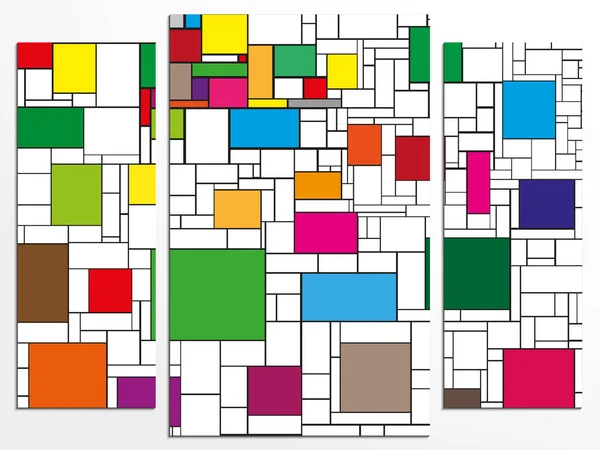 Dreiteilige Tafel Mit Abstraktem Muster Vektorillustration — Stockvektor