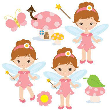 Bahçe perisi vektör karikatür çizim