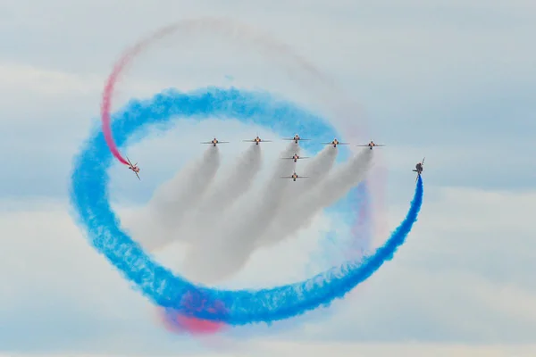 Hawk Jet Управляється Британської Королівської Впс Впс Червоні Стрілки Пілотажних — стокове фото