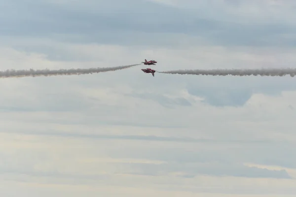 Hawk Jet Управляється Британської Королівської Впс Впс Червоні Стрілки Пілотажних — стокове фото