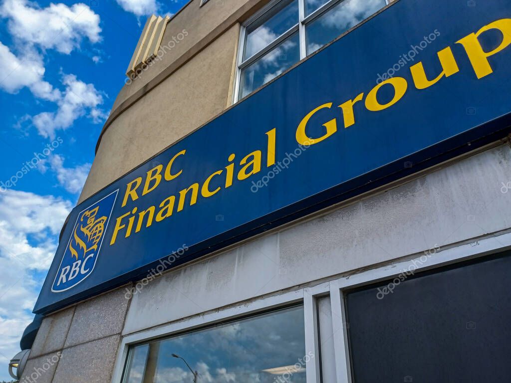 Toronto, ON, Canada  March 3, 2025: The logo and brand sign of the Royal Bank of Canada.