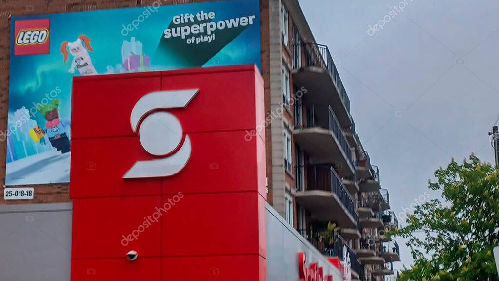 Toronto, ON, Canada  September 3, 2025: The logo and brand sign of Scotiabank in downtown Toronto.