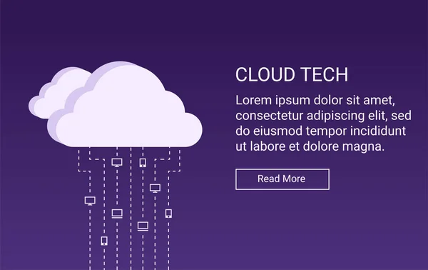 Bulut Teknoloji Grafik Tasarım Smartphone Dizüstü Bilgisayar Bulut Için Veri — Stok Vektör