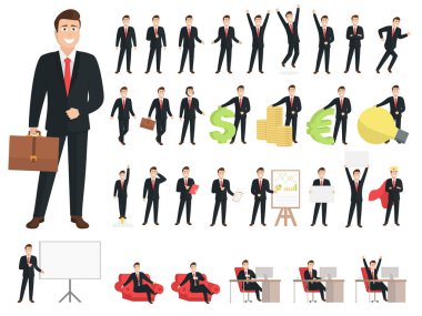 İzole işadamı karakter ile 31 rakamlar kümesi. Sen-ebilmek kullanma bu set iş, pazarlama, finans, seo, Web siteleri ve diğer grafik tasarım projeleri. 