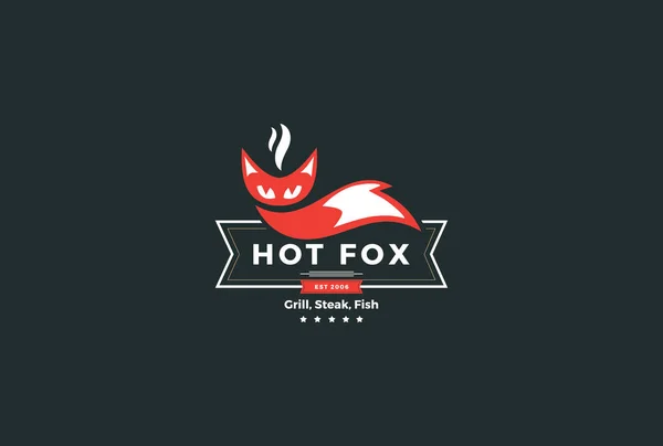 Logo Design Hot Fox — Stock Vector