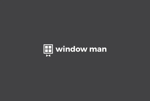 Logotypdesign Fönster Man — Stock vektor