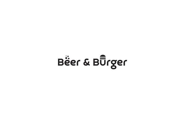 Logo Ontwerp Bier Hamburger — Stockvector