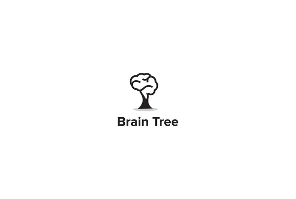 Logo Design Brain Tree — Stock Vector