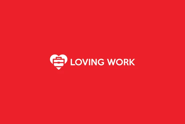 Diseño Del Logotipo Loving Work Vector De Stock