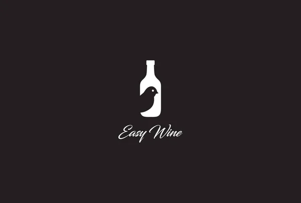 Logo Design Einfacher Wein — Stockvektor