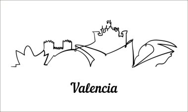 Bir çizgi stili Valencia kroki çizim.