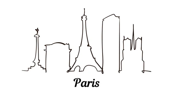 Illustrazione Uno Schizzo Parigi Stile Linea — Vettoriale Stock