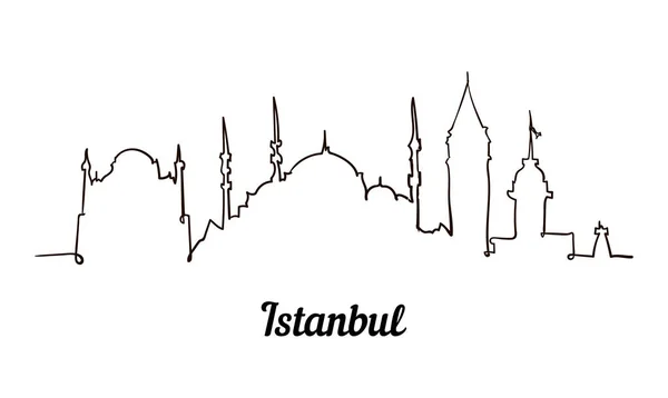 Één regel stijl Istanbul schets illustratie geïsoleerd op witte achtergrond. — Stockvector