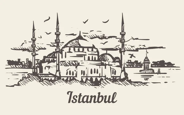 Istanbul handritad skiss vektorillustration isolerade på vit bakgrund. — Stock vektor