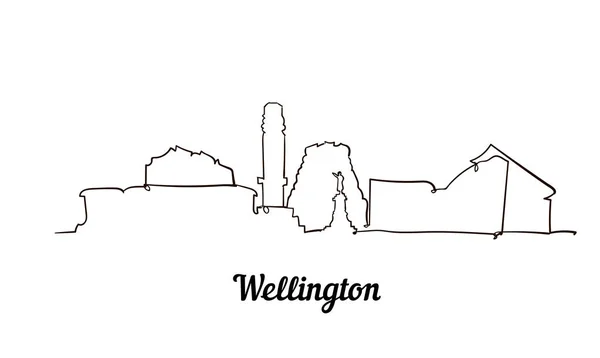 One line style Wellington sketch illustration isolated on white background. — Stock Vector