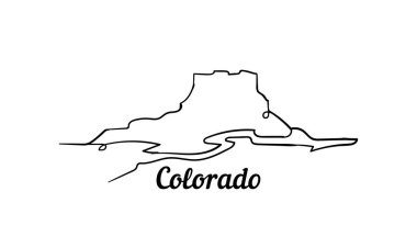 Colorado bir satır stil vektör çizim.
