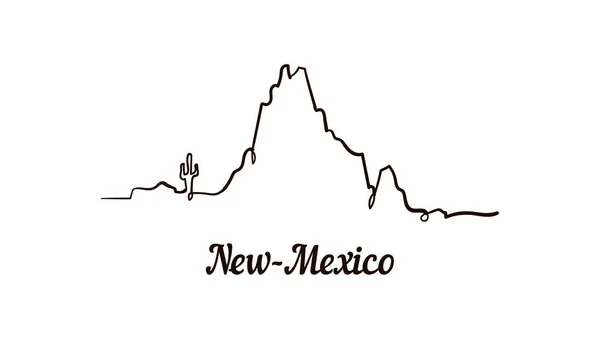 One Line Style New Mexico Skyline Simple Modern Minimaistic Style — Stock Vector