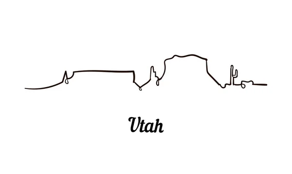 Una Línea Estilo Utah Skyline Simple Moderno Estilo Minimalista Vector — Archivo Imágenes Vectoriales