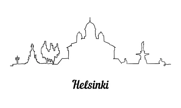 Una Línea Estilo Helsinki Skyline Simple Vector Estilo Minimalista Moderno — Vector de stock