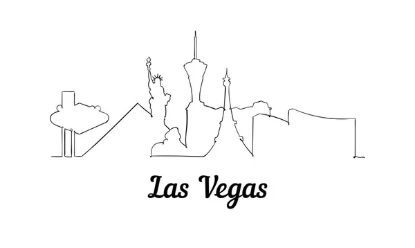 Bir çizgi stili Las Vegas manzarası. Basit modern minimaistic stil vektör.