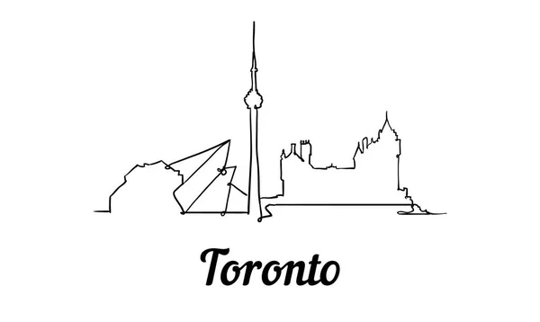 Jeden styl linii Skyline Toronto. Prosty nowoczesny wektor stylu minimaistycznych. — Wektor stockowy