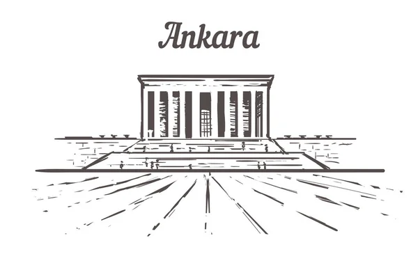 Ankara skyline sketch, Une illustration tkabir dessinée à la main — Image vectorielle