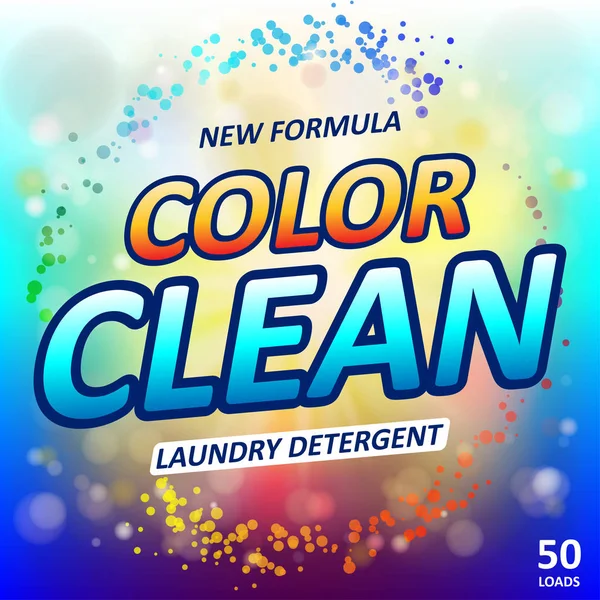 Laundry detergent package ads. Toilet or bathroom tub cleanser design. Washing machine laundry detergent packaging template. Vector illustration — Stock Vector