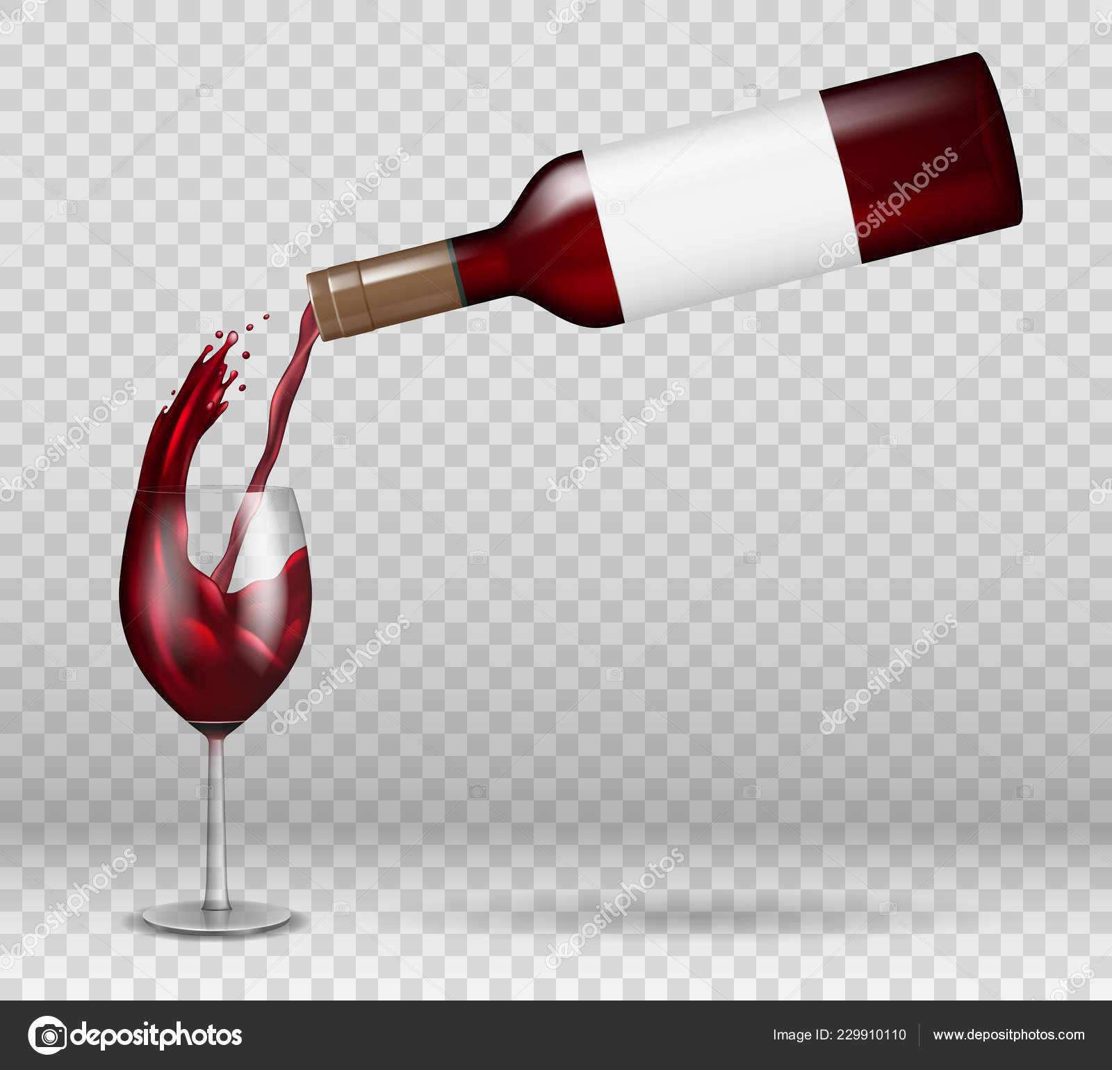 Download Transparent Wine Bottle And Wineglass Mockup With Reflection Red Wine Liquid Pouring Down With Splash In Glass Isolated Alcohol Drink With Drops Vector Illustration Vector Image By C Sergey 85 Vector Stock 229910110