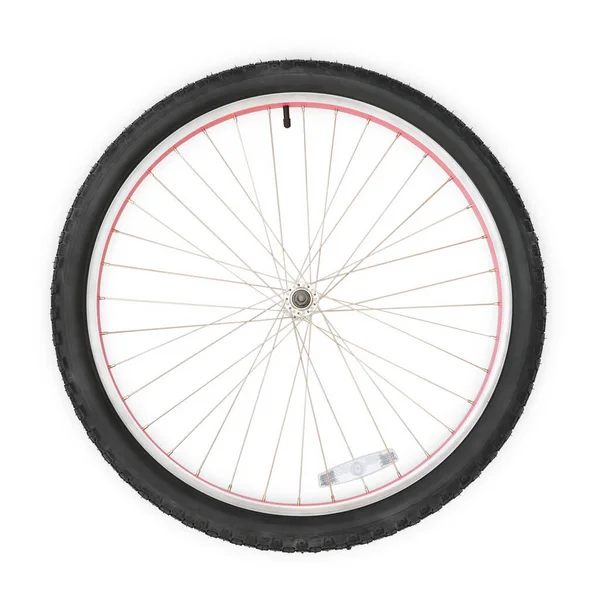 Велосипедное Колесо Изолированный Белом Вырезанным Дорожкой — стоковое фото