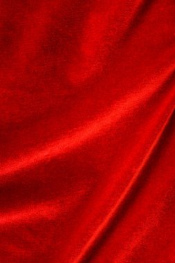 Kırmızı ipek kadife yakın çekim. Doku ve arkaplan