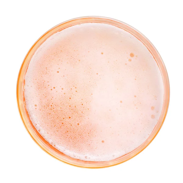 Frothy Drink Foam Close Top View Isolated White — Stock Photo, Image