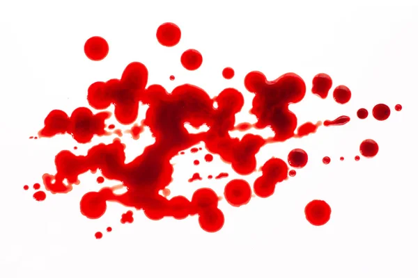 Kapky Krve Izolováno Bílém Pozadí — Stock fotografie