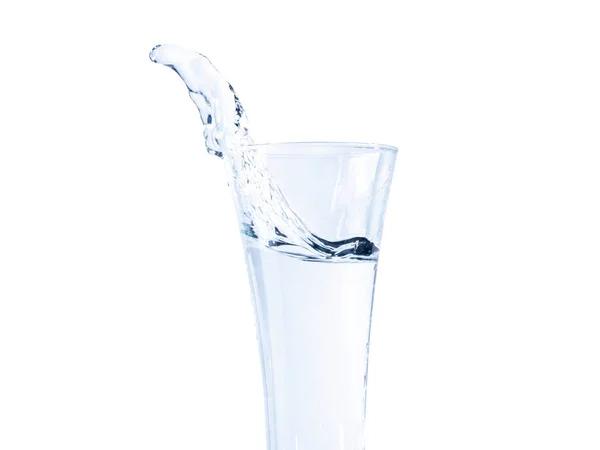 Drinking Water Glass Splash Isolated White Clipping Path Included — Stock Photo, Image