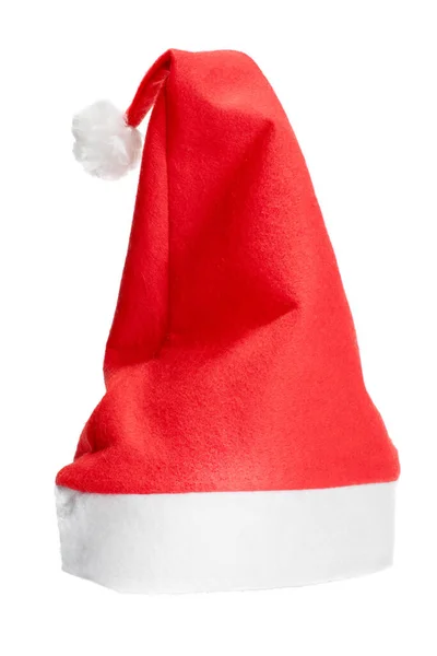 红色的圣诞大礼帽 与白种人隔离 — 图库照片