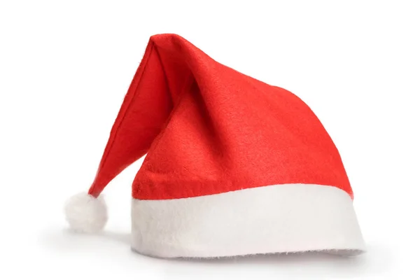 简单的红色圣诞礼帽 与白种人隔离 — 图库照片