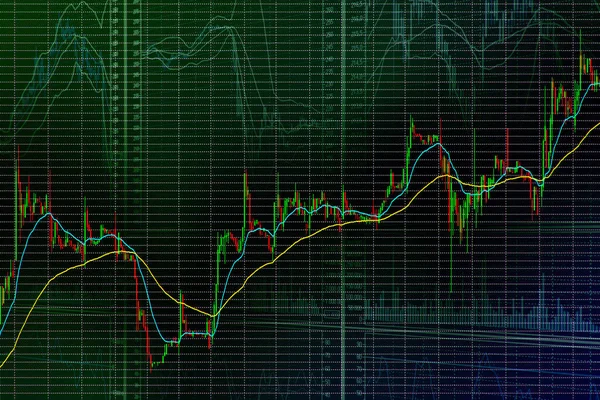 Borsa mum çubukları grafiği. Modayı yükselt. Soyut borsa teması bileşimi